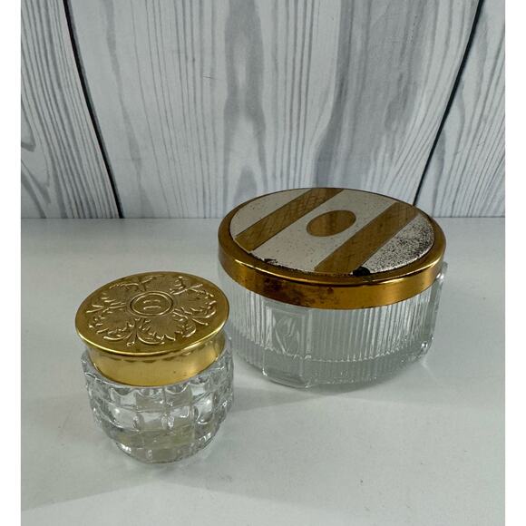 Vintage Vanity Jars Set of 2 1980s/90s - Picture 1 of 6
